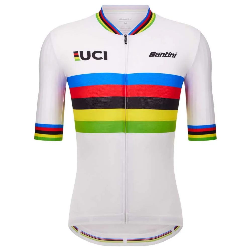 Джерси Santini UCI World Champion 2025 short sleeve, белый
Джерси Santini UCI World Champion 2025 short sleeve, белый
