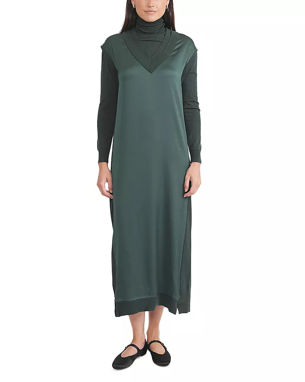 Платье, выполненное в смешанной технике Point, зеленый
Платье, выполненное в смешанной технике Point, зеленый