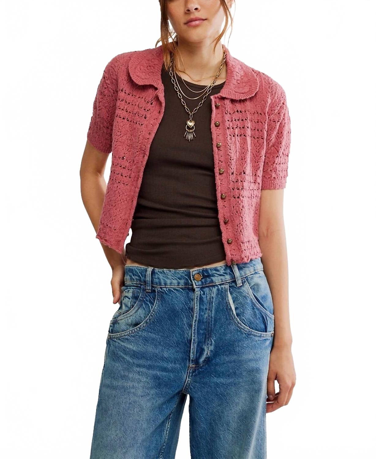 Free People Кардиган с коротким рукавом Daylight, цвет «Выцветший розовый»
Free People Кардиган с коротким рукавом Daylight, цвет «Выцветший розовый»