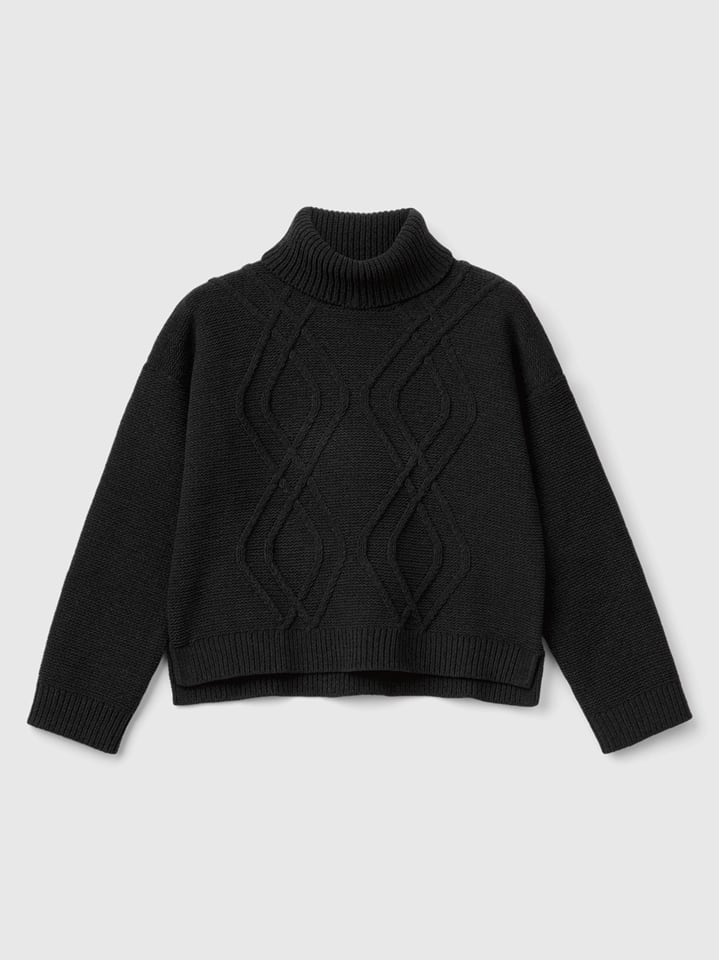 Benetton Черный свитер с высоким воротником
Benetton Черный свитер с высоким воротником