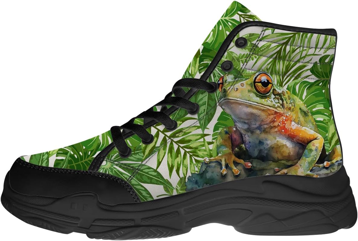 Мужские и женские высокие кеды Frog, кроссовки на шнуровке с платформой из ткани, подарки для него и для нее Generic, зеленый
Мужские и женские высокие кеды Frog, кроссовки на шнуровке с платформой из ткани, подарки для него и для нее Generic, зеленый