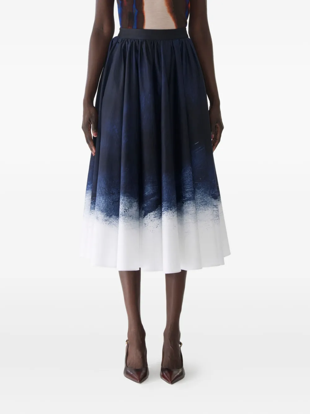 Юбка миди с эффектом омбре Jason Wu Collection, синий 
Юбка миди с эффектом омбре Jason Wu Collection, синий