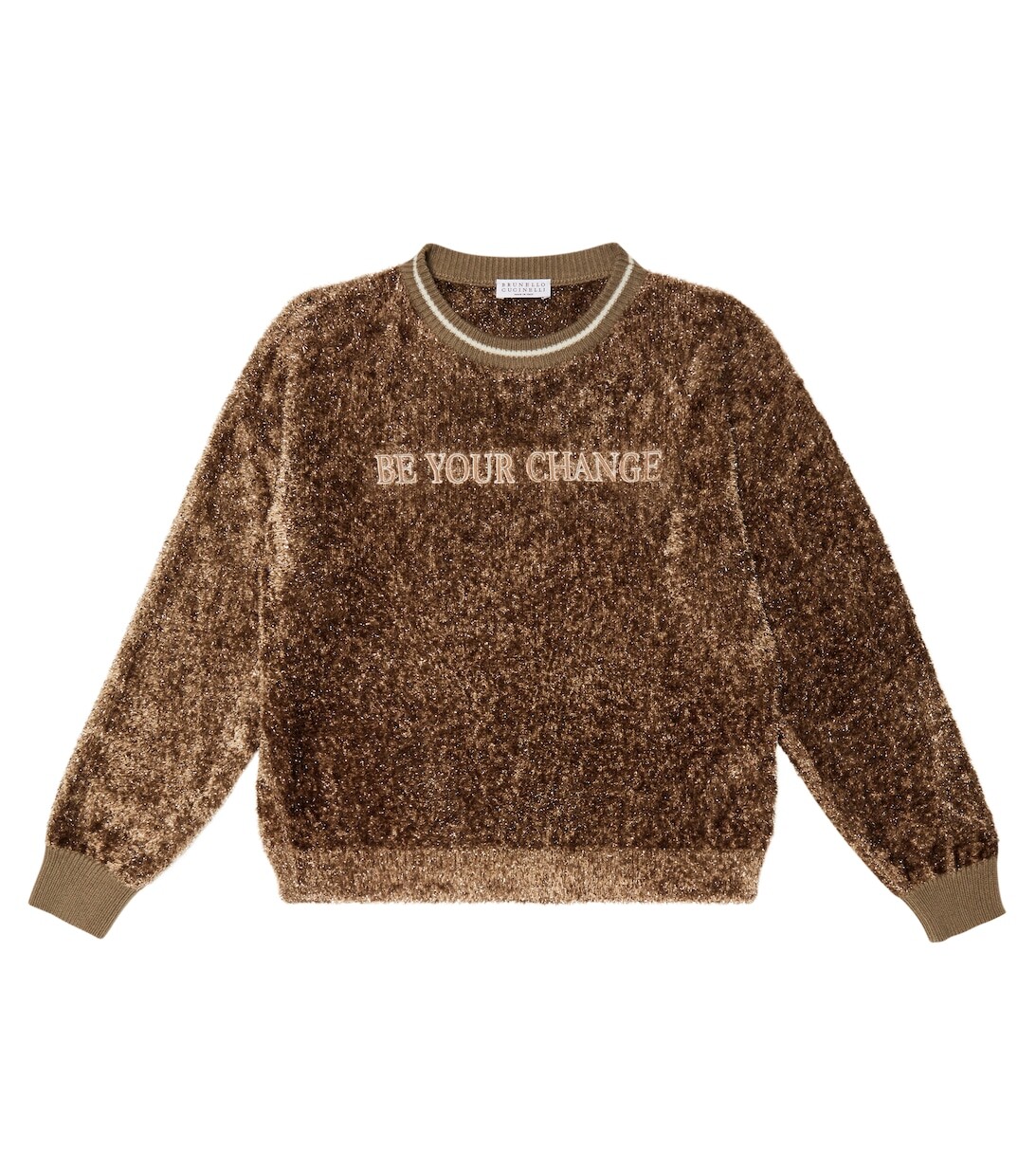 Свитер из синели с вышивкой Brunello Cucinelli, коричневый
Свитер из синели с вышивкой Brunello Cucinelli, коричневый