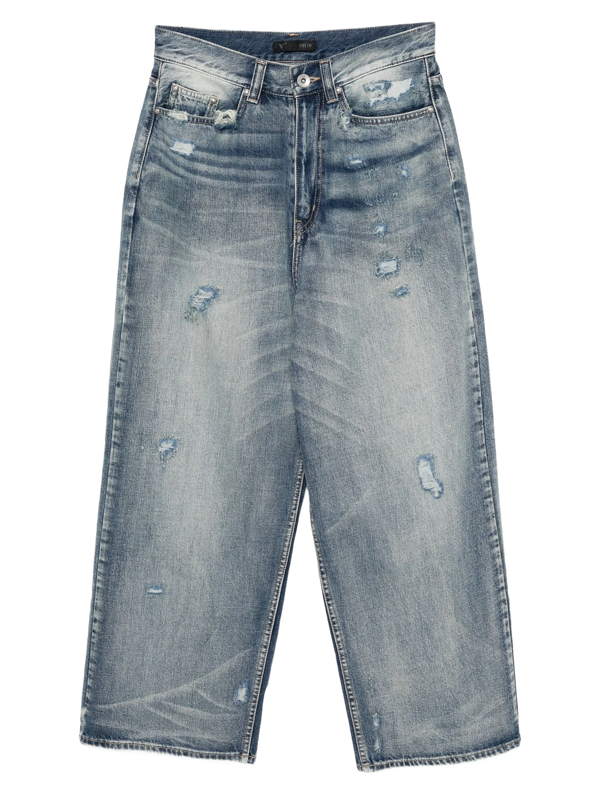 Широкие джинсы с эффектом потертости Five Cm, синий
Широкие джинсы с эффектом потертости Five Cm, синий