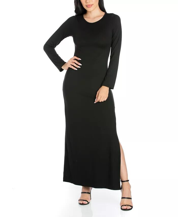 Женское облегающее платье макси с длинными рукавами и боковыми разрезами 24seven Comfort Apparel, черный
Женское облегающее платье макси с длинными рукавами и боковыми разрезами 24seven Comfort Apparel, черный