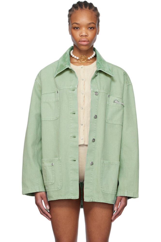 Куртка с логотипом из зеленого горного хрусталя Blumarine
Куртка с логотипом из зеленого горного хрусталя Blumarine