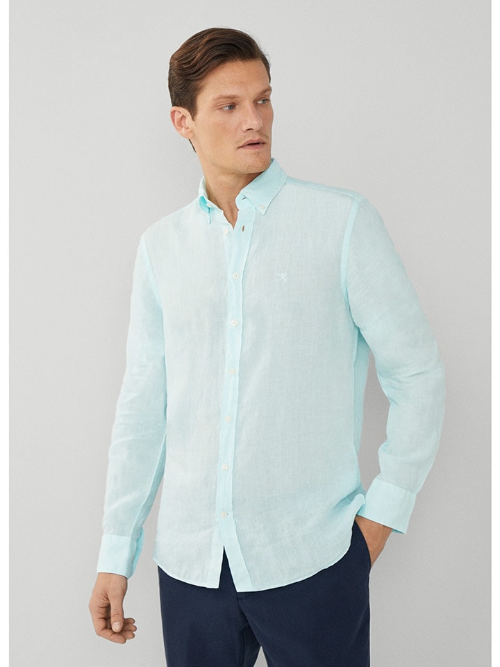 Hackett London Льняная рубашка - стандартный крой - мятного цвета
Hackett London Льняная рубашка - стандартный крой - мятного цвета