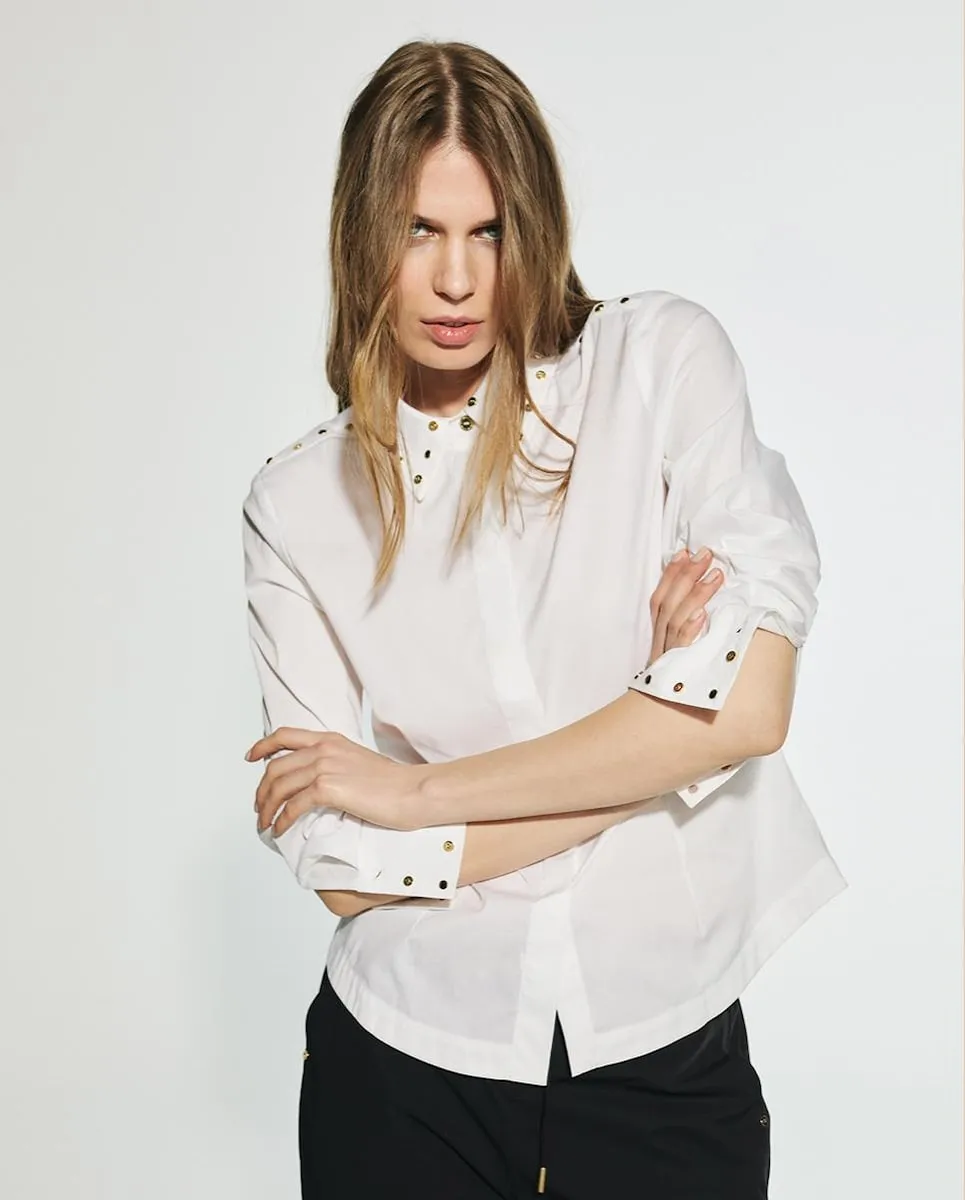 Женская рубашка с длинными рукавами и заклепками Lola Casademunt, белый
Женская рубашка с длинными рукавами и заклепками Lola Casademunt, белый