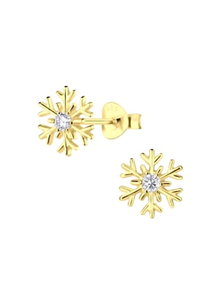 Alexander York Серьги-гвоздики в виде снежинок с кубическим цирконием в оправе из серебра 925 пробы с золотым покрытием, комплект из 2 штук
Alexander York Серьги-гвоздики в виде снежинок с кубическим цирконием в оправе из серебра 925 пробы с золотым покрытием, комплект из 2 штук