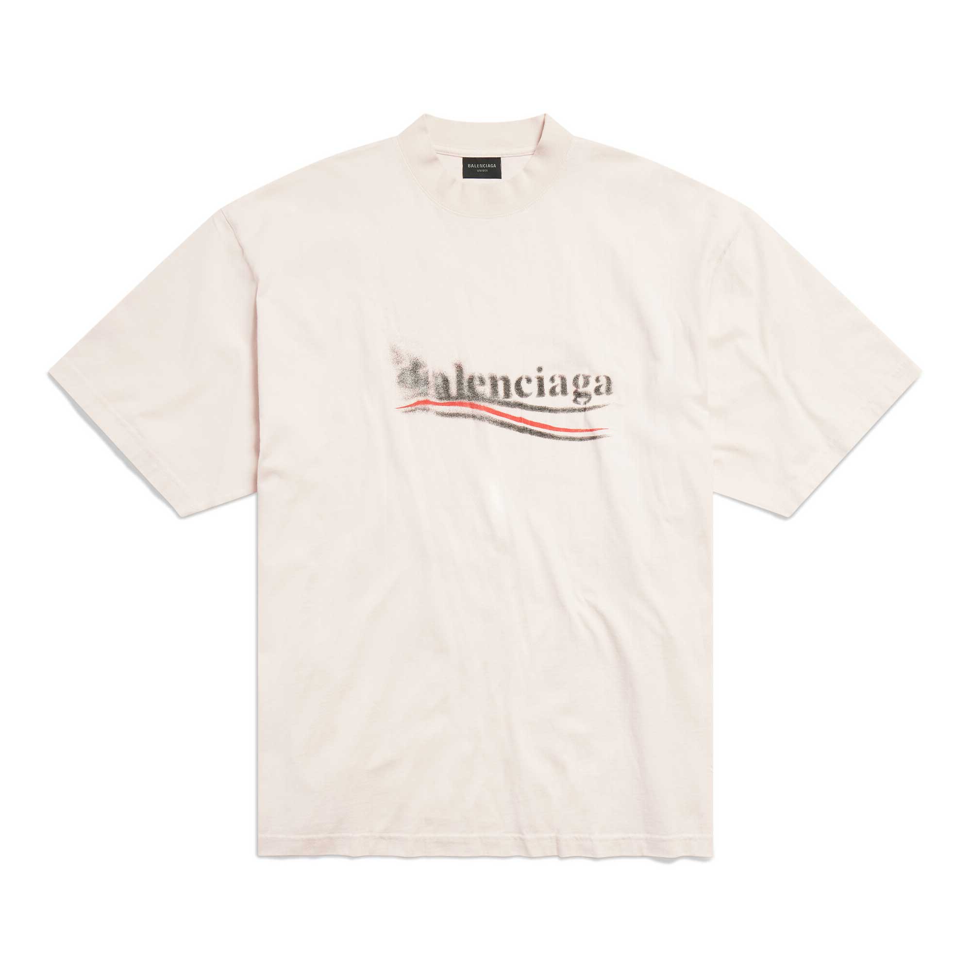 Политический трафарет Футболка Balenciaga, Серый Белый 
Политический трафарет Футболка Balenciaga, Серый Белый