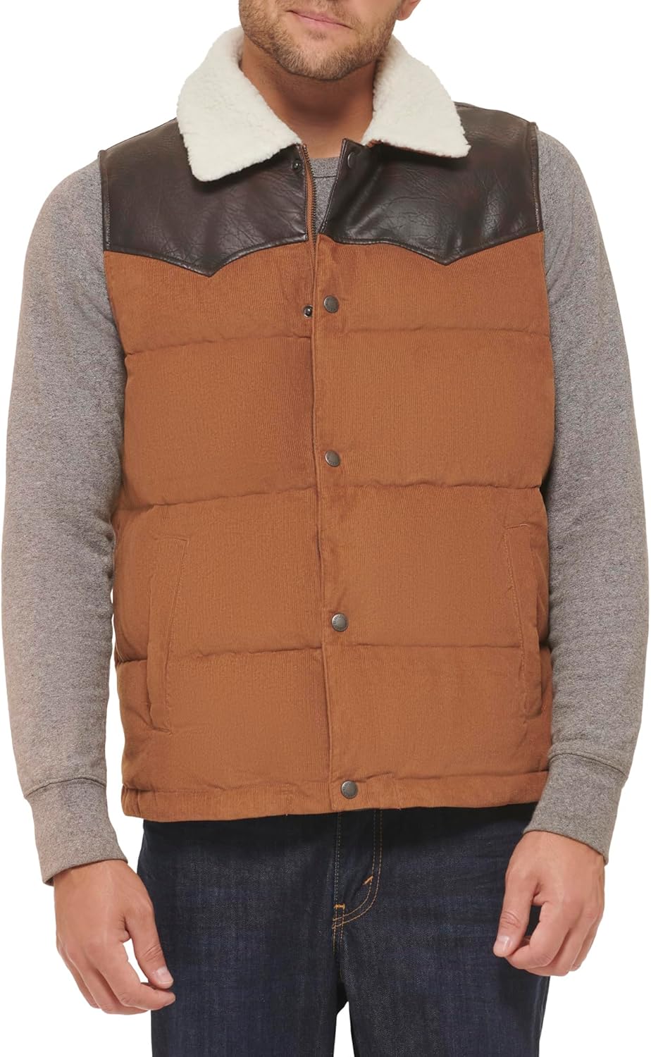 Жилет Levi's Men's Out West Mixed Media Puffer Vest, Worker Brown
Жилет Levi's Men's Out West Mixed Media Puffer Vest, Worker Brown