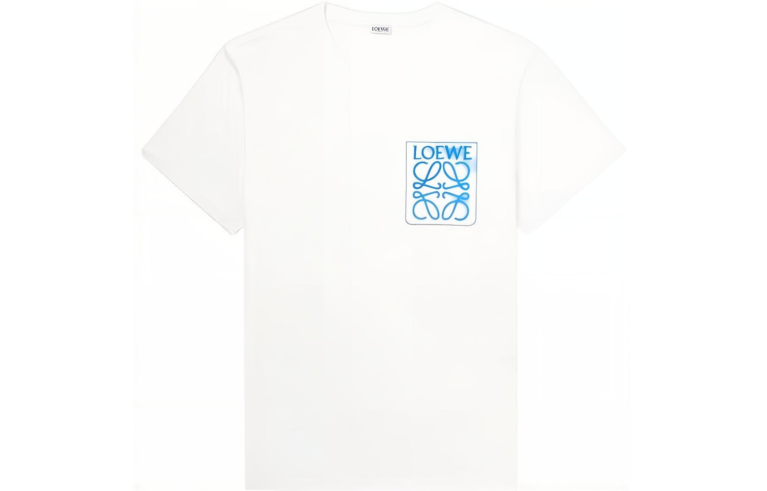 Футболка Loewe с анаграммой и поддельным карманом, белый 
Футболка Loewe с анаграммой и поддельным карманом, белый
