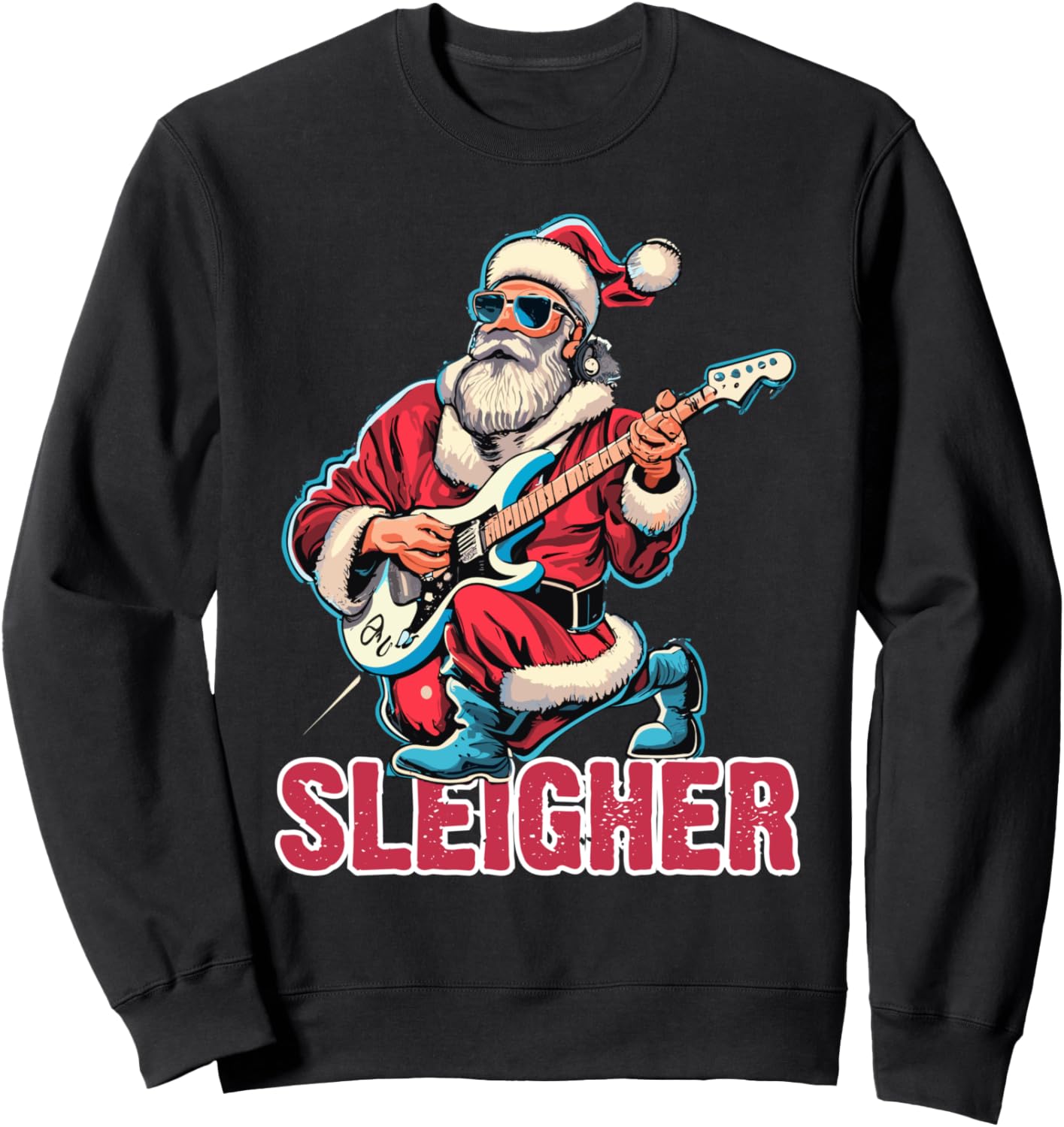 Толстовка с изображением Санта-Клауса и гитары на рождественских санях Sleigher Christmas Gifts, черный
Толстовка с изображением Санта-Клауса и гитары на рождественских санях Sleigher Christmas Gifts, черный