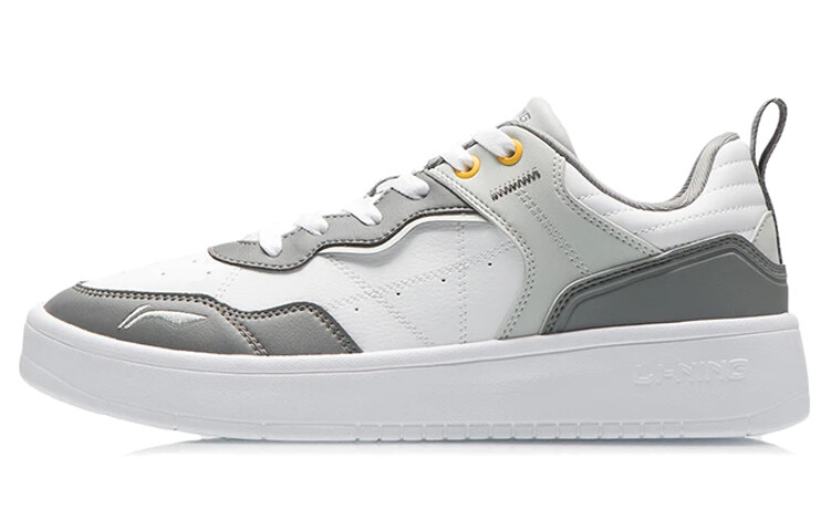 Начало линейки Скейтбординг Кроссовки Мужские Низкие Квази-белый/девятого оттенка Серый/Светло-лаймовый Lining