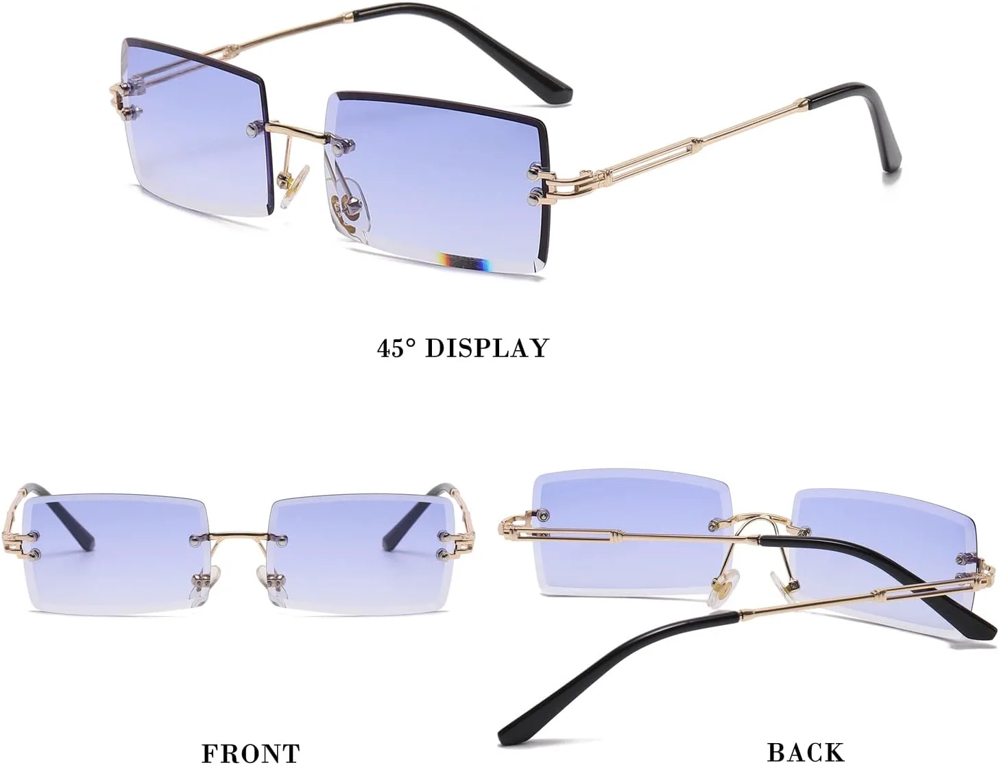 Солнцезащитные очки без оправы прямоугольной формы для женщин и мужчин, модные квадратные очки в стиле Y2K, ретро-очки без оправы с градиентными линзами Canoazo, Blue
Солнцезащитные очки без оправы прямоугольной формы для женщин и мужчин, модные квадратные очки в стиле Y2K, ретро-очки без оправы с градиентными линзами Canoazo, Blue