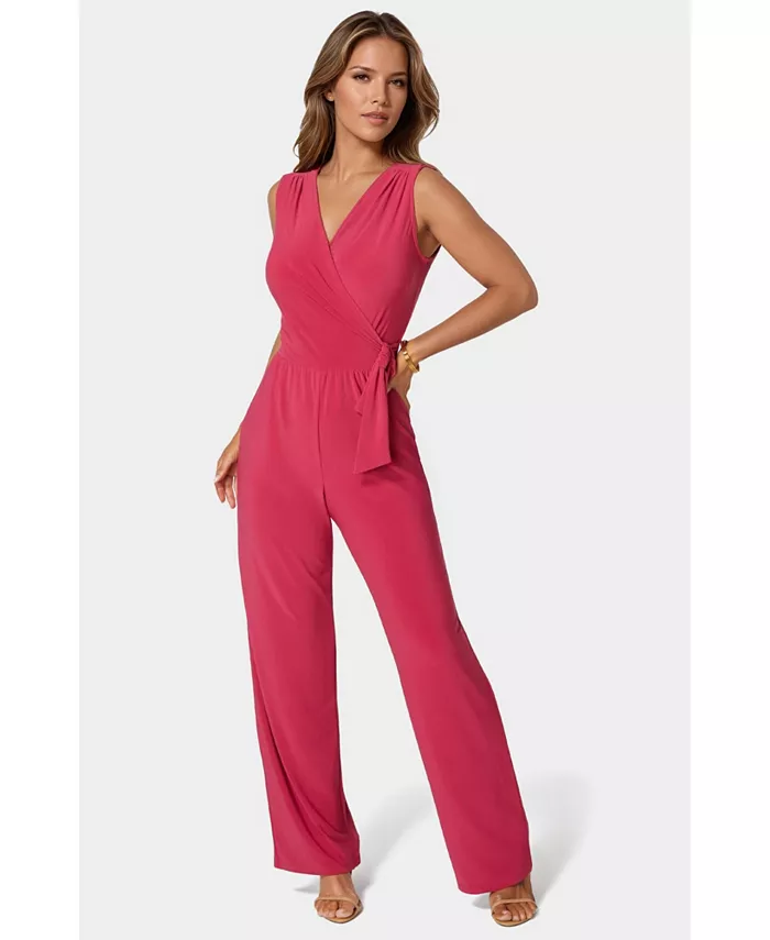 Женский трикотажный комбинезон с завязками и запахом Bebe, розовый
Женский трикотажный комбинезон с завязками и запахом Bebe, розовый