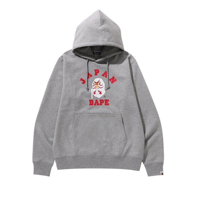 Худи BAPE Japan College Kabuki Pullover Hoodie, Grey 
Худи BAPE Japan College Kabuki Pullover Hoodie, Grey