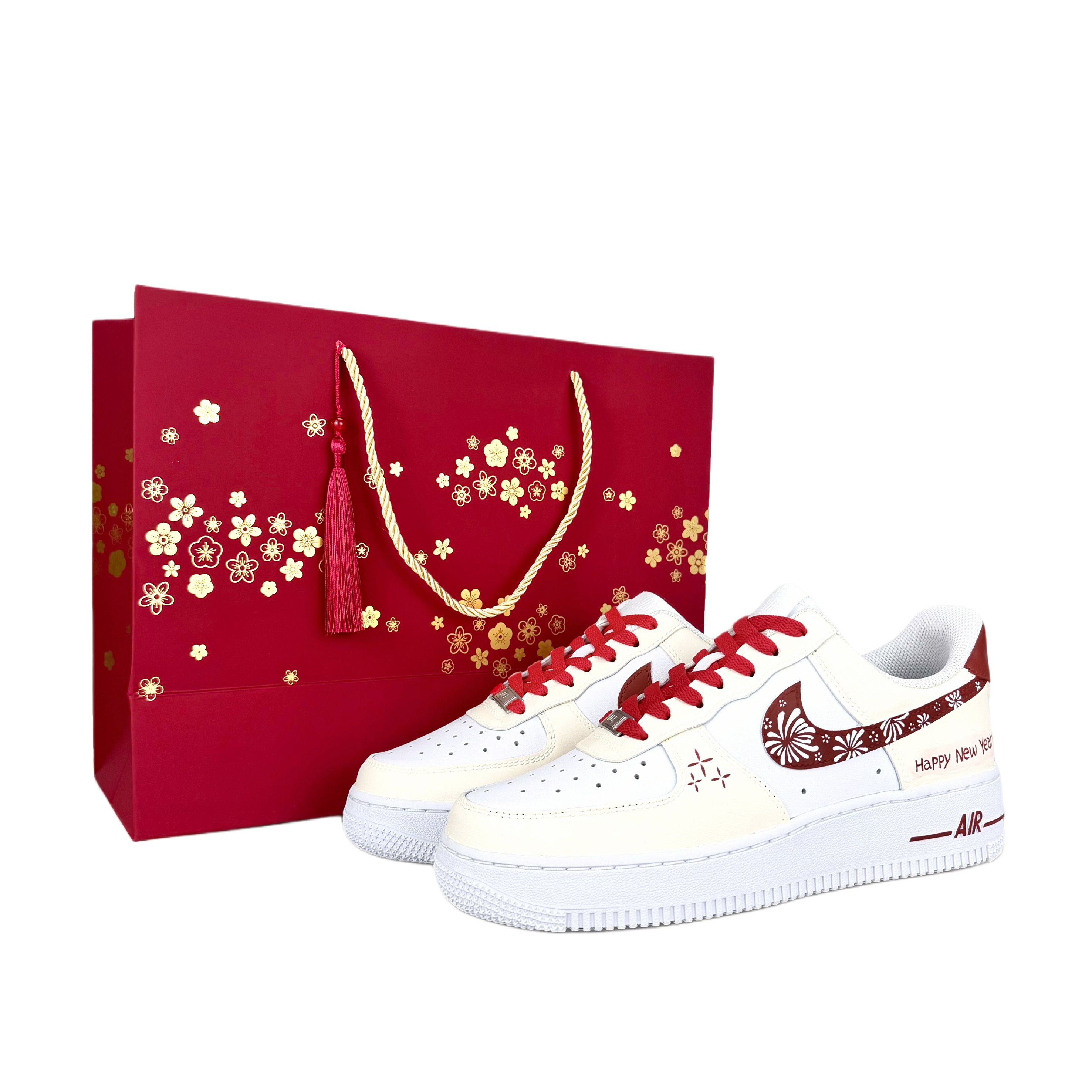Nike Air Force 1 Firecracker Welcomes The New Year Cushioning, Wear Resistant Low top Skateboard Shoes Unisex Beige Red
Nike Air Force 1 Firecracker Welcomes The New Year Cushioning, Wear Resistant Low top Skateboard Shoes Unisex Beige Red