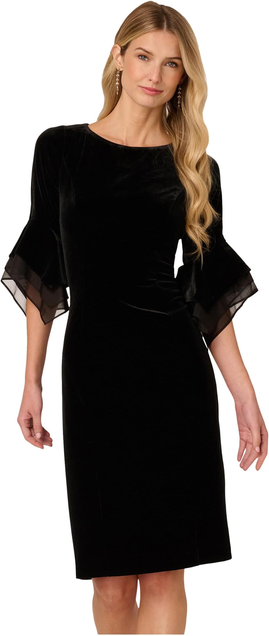 Платье Adrianna Papell Velvet Bell Sleeve Short Dress, черный
Платье Adrianna Papell Velvet Bell Sleeve Short Dress, черный