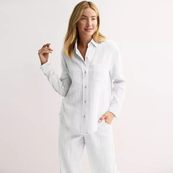 Женская рубашка на пуговицах в стиле бойфренда Sonoma Goods For Life, цвет vital white
Женская рубашка на пуговицах в стиле бойфренда Sonoma Goods For Life, цвет vital white