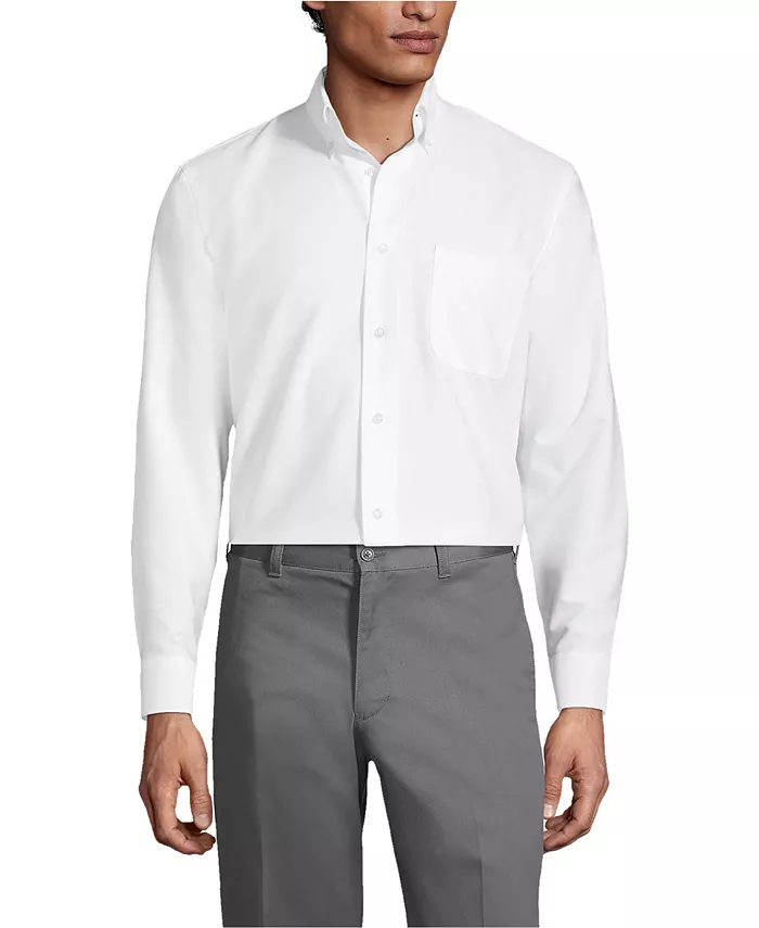 Мужская однотонная рубашка Oxford с длинным рукавом Lands' End, белый
Мужская однотонная рубашка Oxford с длинным рукавом Lands' End, белый