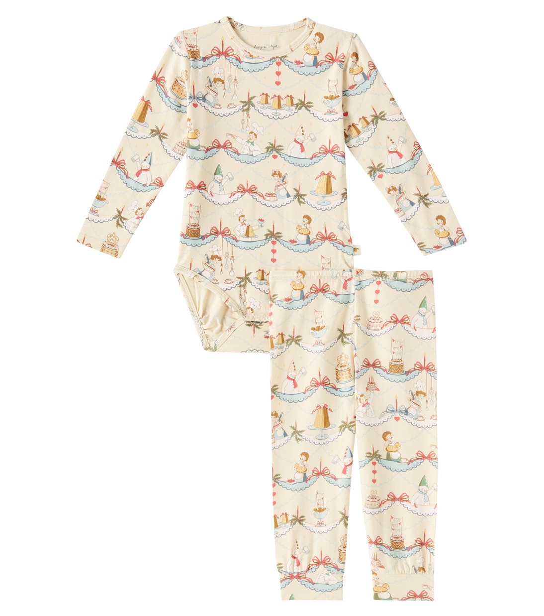 Комплект из детского боди и спортивных штанов из хлопковой смеси Konges Sløjd, Sugar Pie
Комплект из детского боди и спортивных штанов из хлопковой смеси Konges Sløjd, Sugar Pie