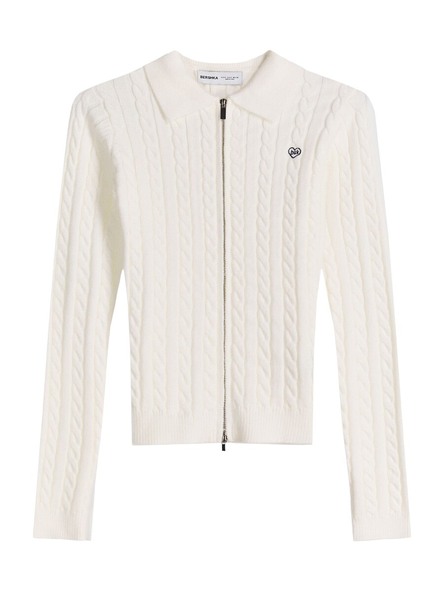 Вязаный кардиган Bershka, natural white
Вязаный кардиган Bershka, natural white