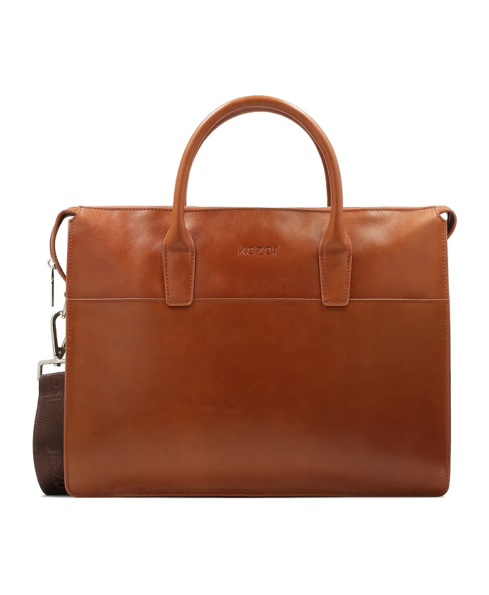 Кожаная однокамерная сумка Kazar, коричневый
Кожаная однокамерная сумка Kazar, коричневый