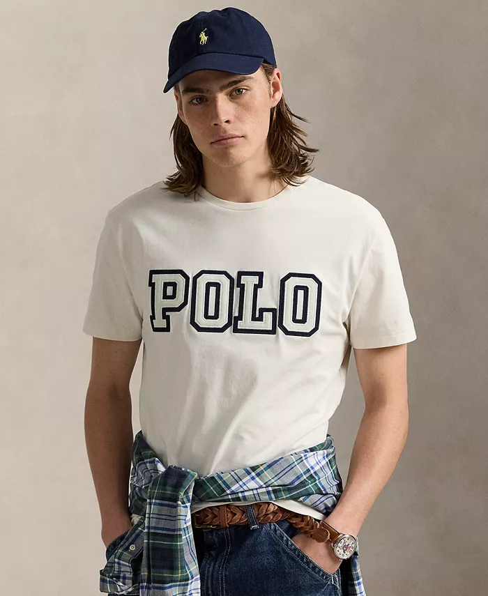 Мужская классическая футболка с логотипом Polo Ralph Lauren, слоновая кость/кремовый
Мужская классическая футболка с логотипом Polo Ralph Lauren, слоновая кость/кремовый