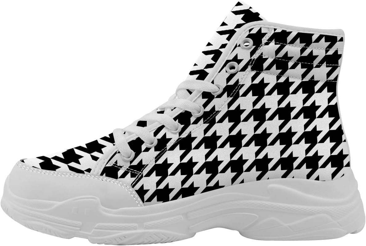 Высокие кеды с узором гусиная лапка для женщин, белые кеды на шнуровке с платформой из ткани, подарки для нее и для него Generic
Высокие кеды с узором гусиная лапка для женщин, белые кеды на шнуровке с платформой из ткани, подарки для нее и для него Generic