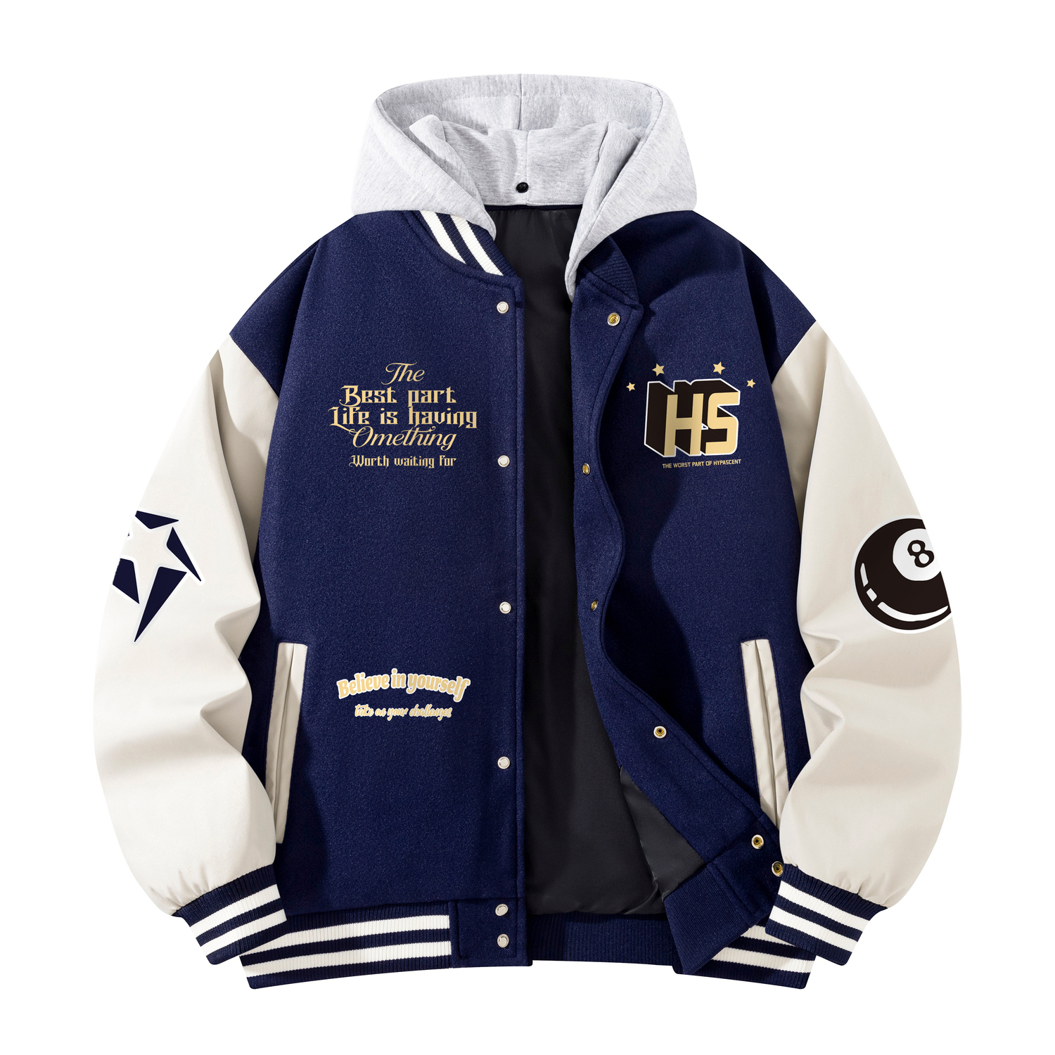 HYPASCENT Бейсбольная куртка унисекс, Navy Blue
HYPASCENT Бейсбольная куртка унисекс, Navy Blue