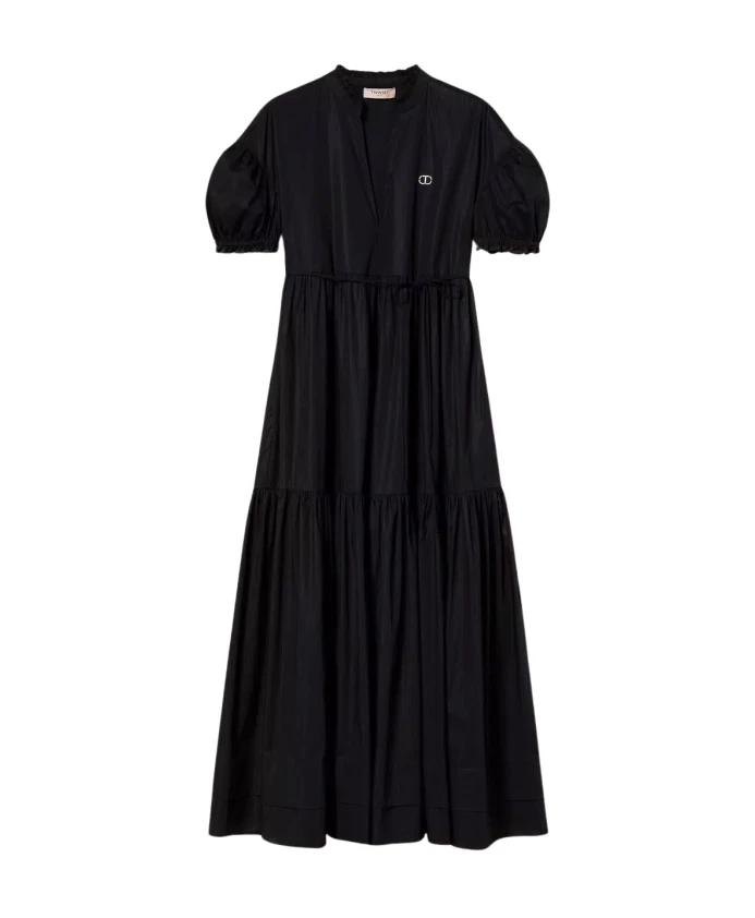 Черное длинное платье из эластичного поплина Twinset, черный
Черное длинное платье из эластичного поплина Twinset, черный