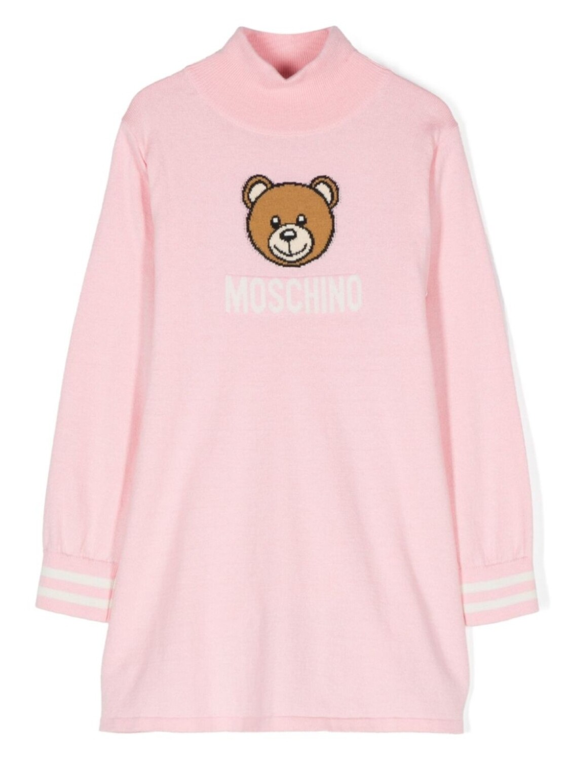 Moschino Kids платье с логотипом, вязанное интарсией, розовый
Moschino Kids платье с логотипом, вязанное интарсией, розовый