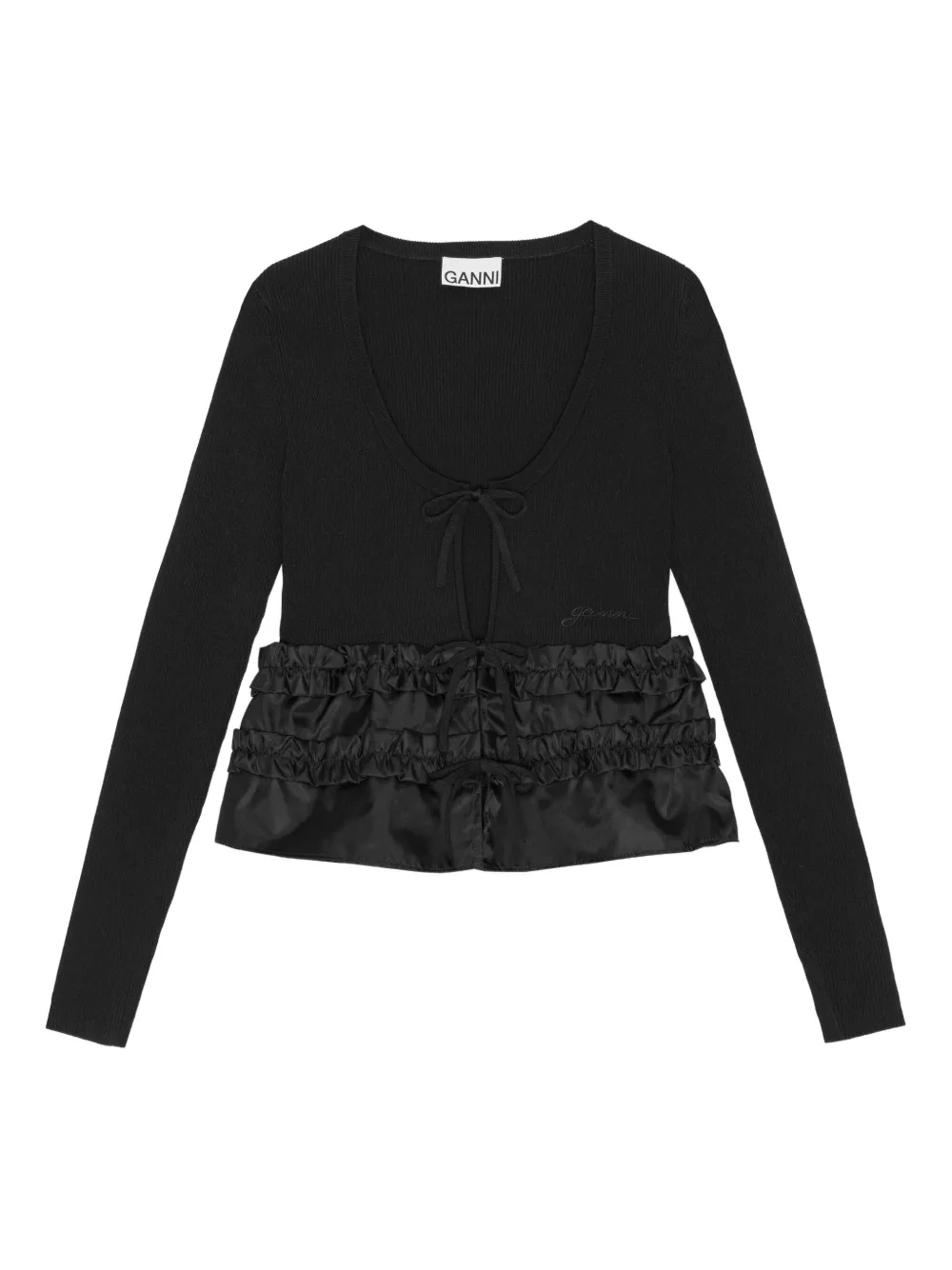 Блузка с оборками GANNI, черный
Блузка с оборками GANNI, черный