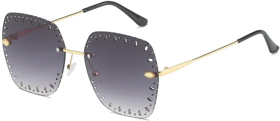 Модные женские солнцезащитные очки без оправы с полой конструкцией, модные солнцезащитные очки с рисунком «рисовый ноготь», индивидуальные солнцезащитные очки для девочек HVTVTLA, Gray
Модные женские солнцезащитные очки без оправы с полой конструкцией, модные солнцезащитные очки с рисунком «рисовый ноготь», индивидуальные солнцезащитные очки для девочек HVTVTLA, Gray