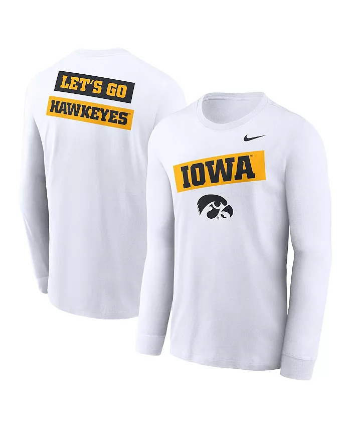 Мужская белая футболка с длинным рукавом Iowa Hawkeyes Two-Hit Classic Location Nike
Мужская белая футболка с длинным рукавом Iowa Hawkeyes Two-Hit Classic Location Nike