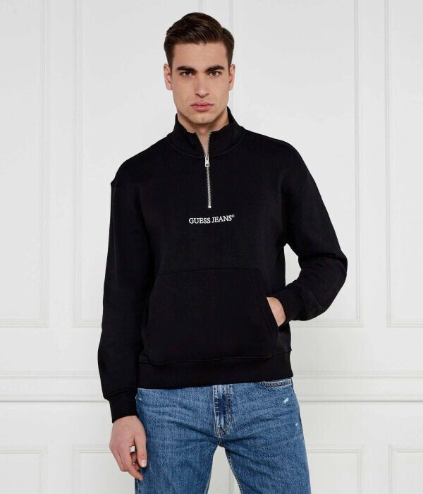 Толстовка мужская Guess Jeans хлопковая с воротником на молнии, черный
Толстовка мужская Guess Jeans хлопковая с воротником на молнии, черный