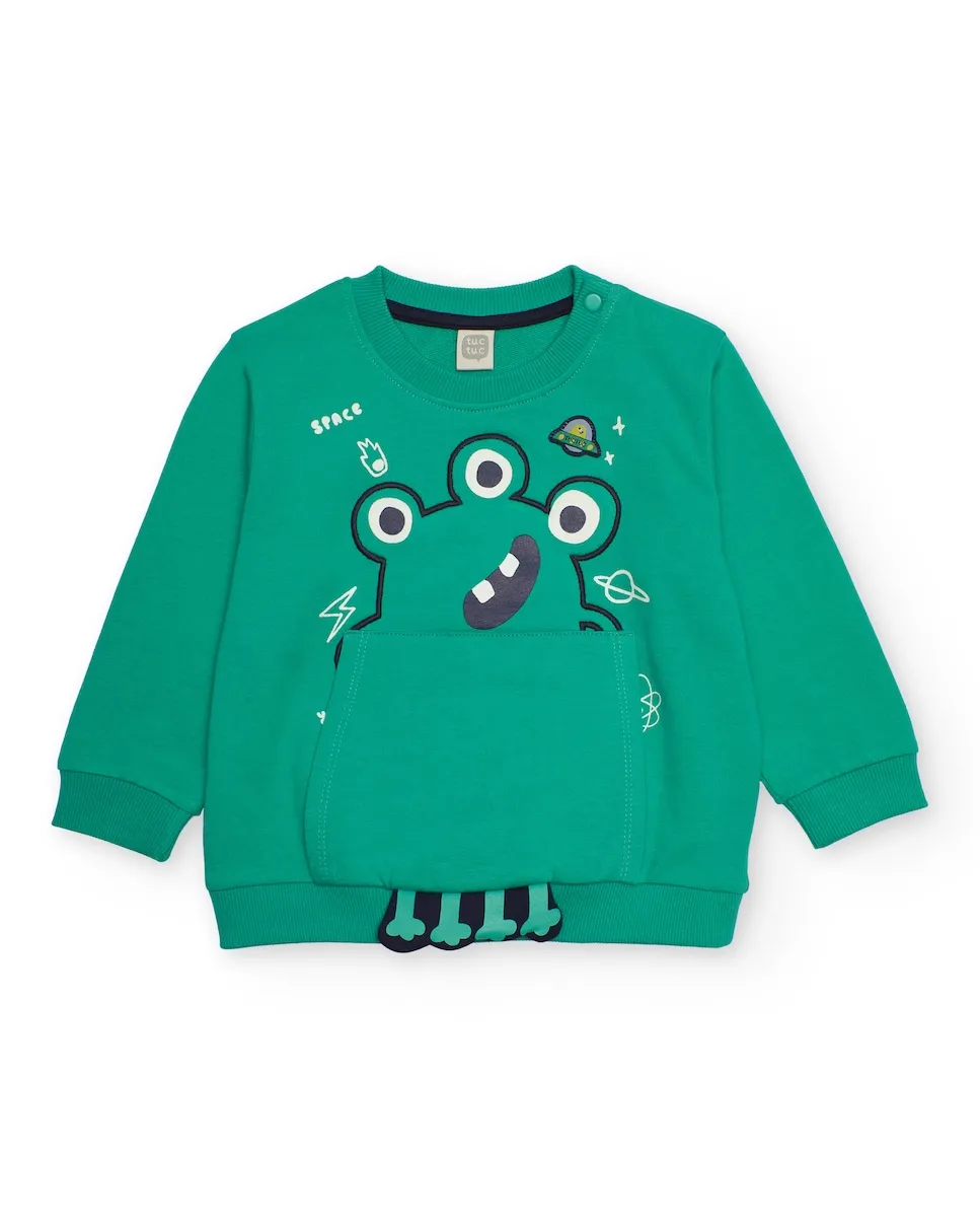 Детская плюшевая толстовка зеленого цвета с принтом космического монстра Tuc tuc
Детская плюшевая толстовка зеленого цвета с принтом космического монстра Tuc tuc