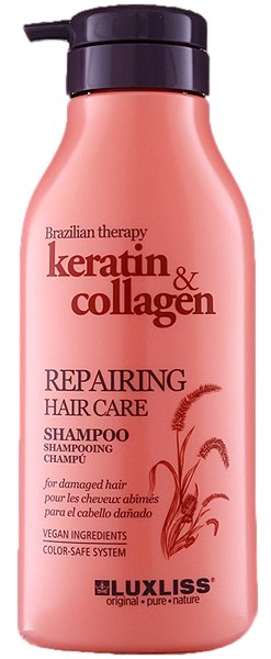 Luxliss Keratin & Collagen, восстанавливающий шампунь для волос, 500 мл
Luxliss Keratin & Collagen, восстанавливающий шампунь для волос, 500 мл