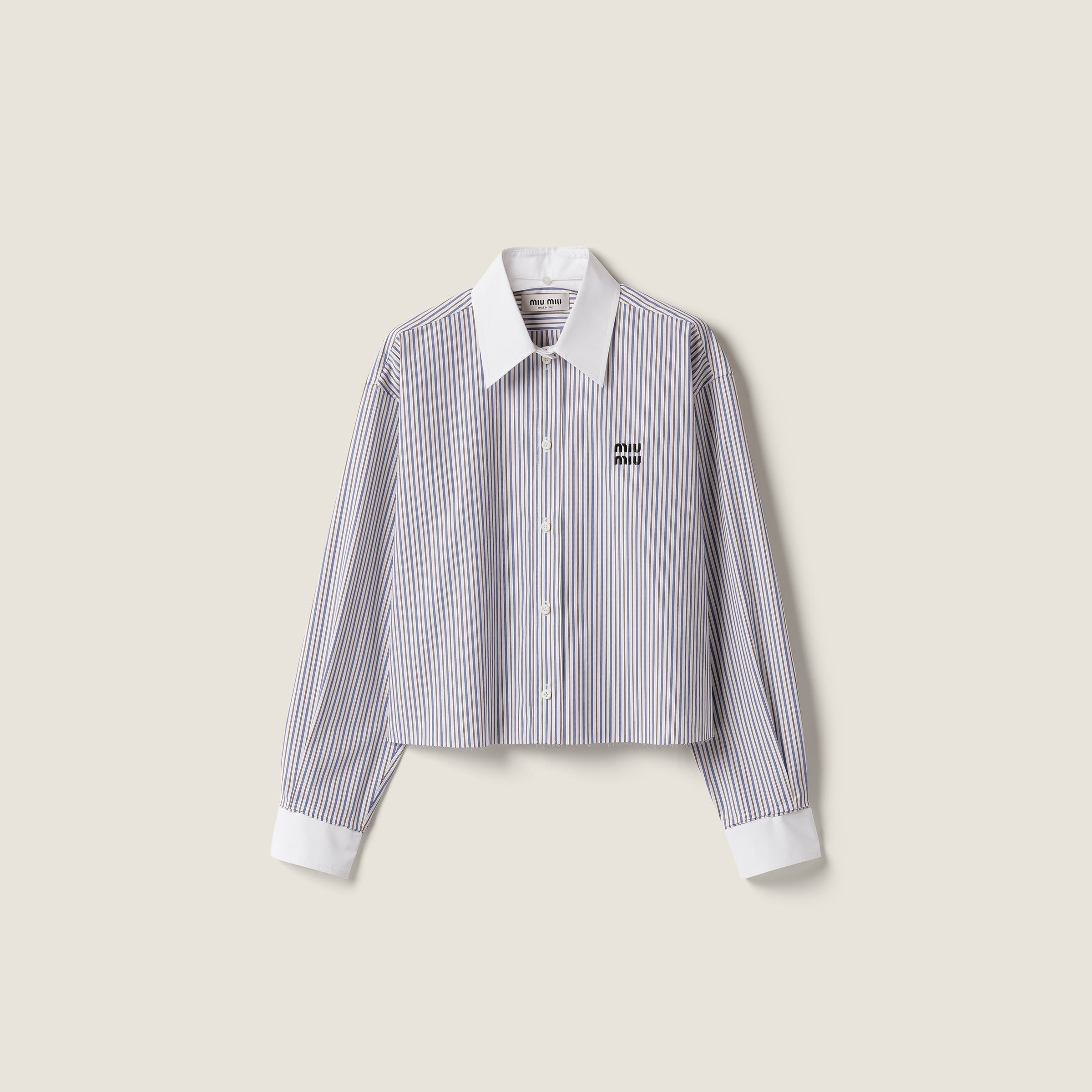 Рубашка из полосатого поплина MIU MIU, белый/какао-коричневый
Рубашка из полосатого поплина MIU MIU, белый/какао-коричневый