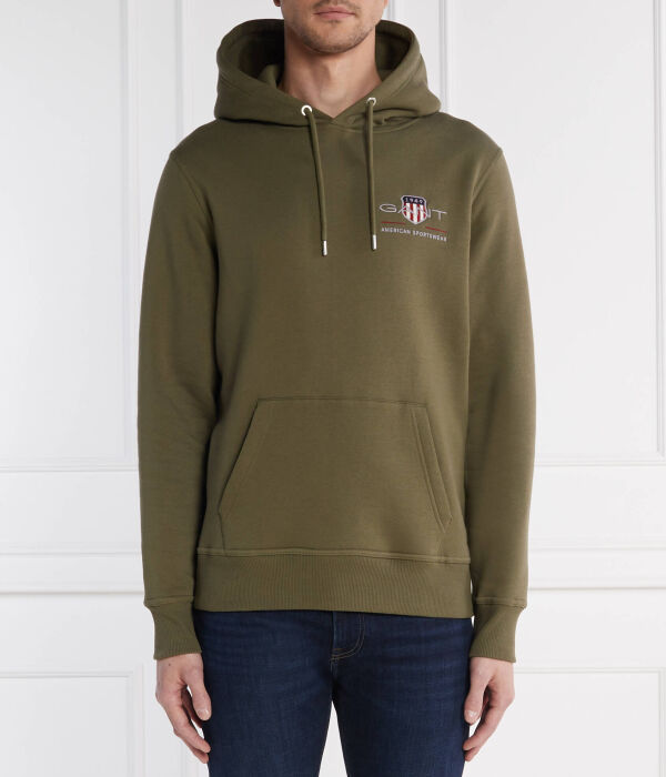 Свитер reg средний архивный щит Regular fit Gant, хаки 
Свитер reg средний архивный щит Regular fit Gant, хаки