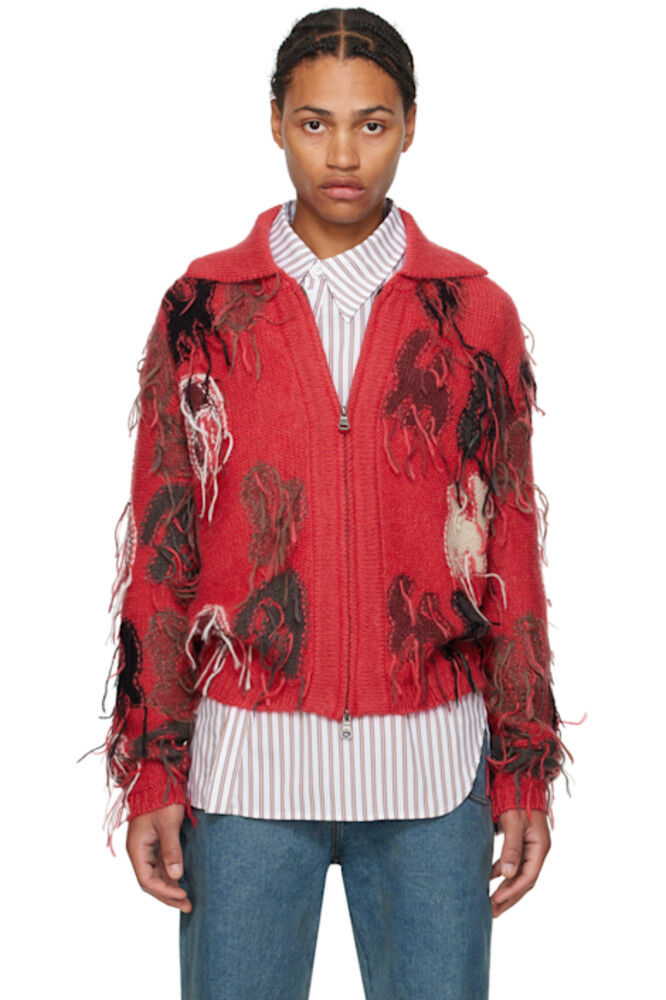 Красный свитер с радужной интарсией Andersson Bell
Красный свитер с радужной интарсией Andersson Bell