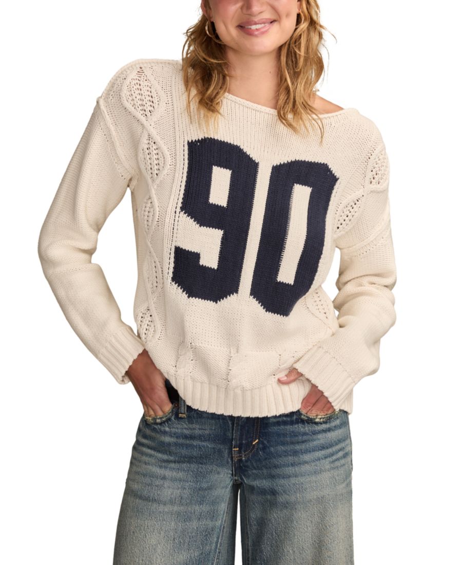 Женский хлопковый свитер с круглым вырезом и графическим принтом в стиле 90-х Lucky Brand, Tofu
Женский хлопковый свитер с круглым вырезом и графическим принтом в стиле 90-х Lucky Brand, Tofu