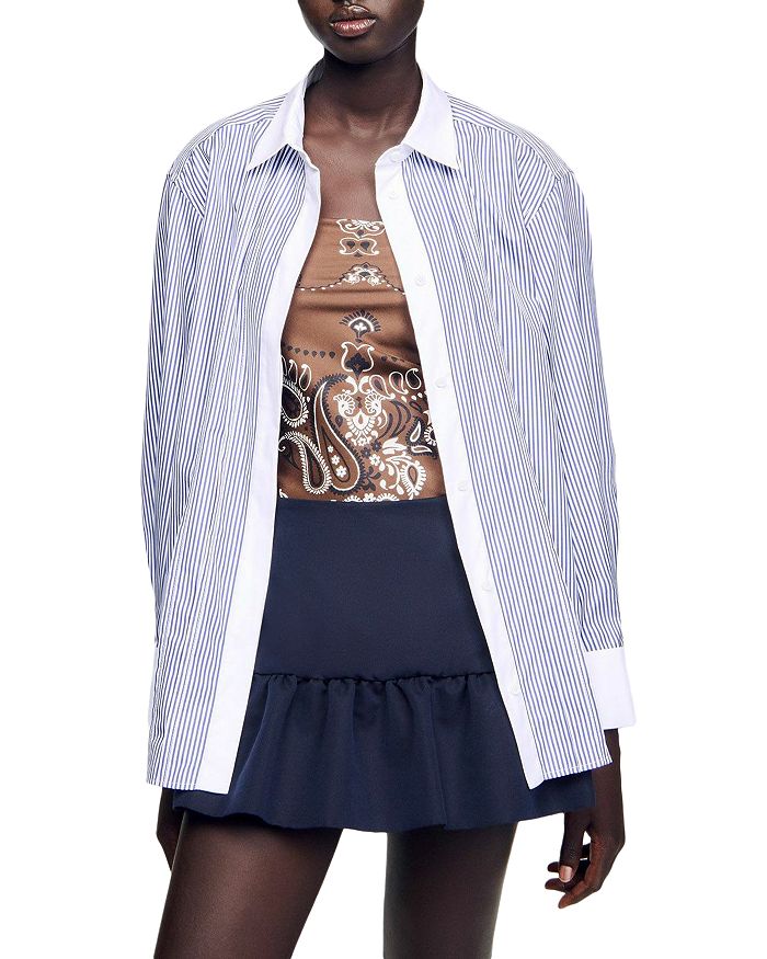 Полосатая рубашка Sandro, мультиколор
Полосатая рубашка Sandro, мультиколор