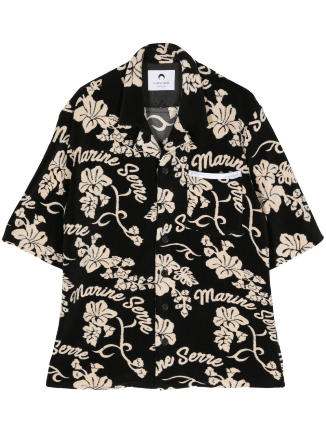 Рубашка махровая из жаккардовой ткани с узором Marine Serre, черный
Рубашка махровая из жаккардовой ткани с узором Marine Serre, черный