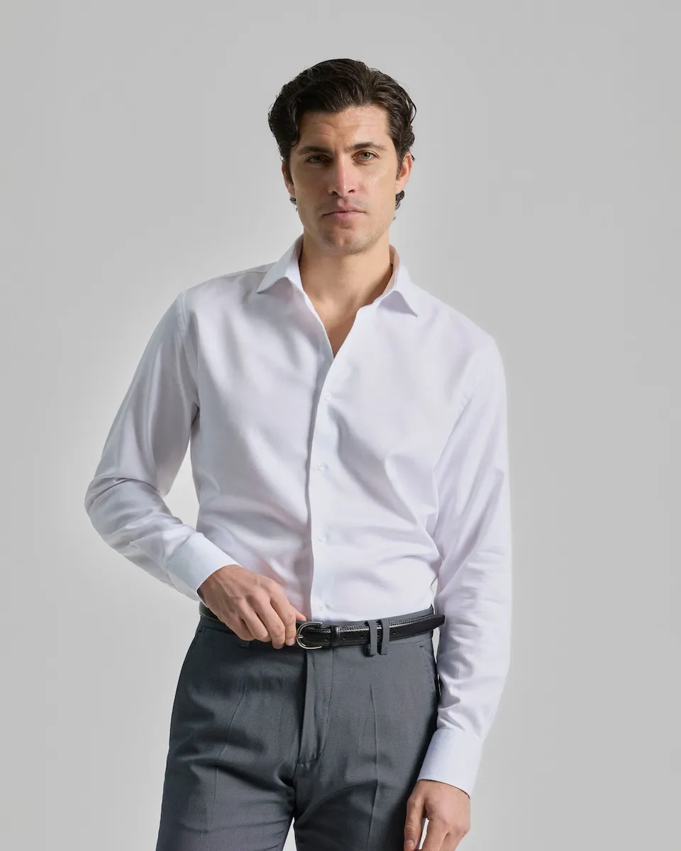 Мужская белая рубашка с узором «елочка» классического кроя PuroEgo, белый
Мужская белая рубашка с узором «елочка» классического кроя PuroEgo, белый