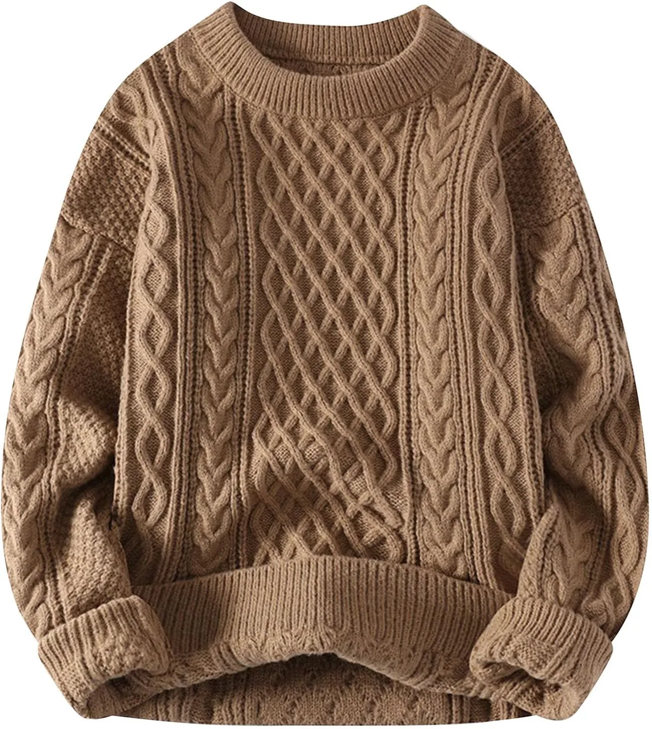 Свитер кабельной вязки для мужчин, оверсайз
Свитер кабельной вязки для мужчин, оверсайз