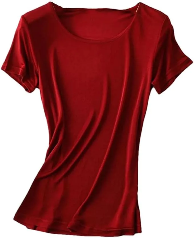 Женская футболка из натурального шелка с коротким рукавом
Женская футболка из натурального шелка с коротким рукавом