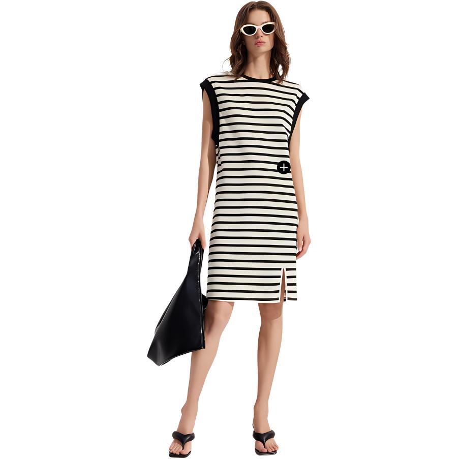 ELLE Женское платье без рукавов в полоску
ELLE Женское платье без рукавов в полоску