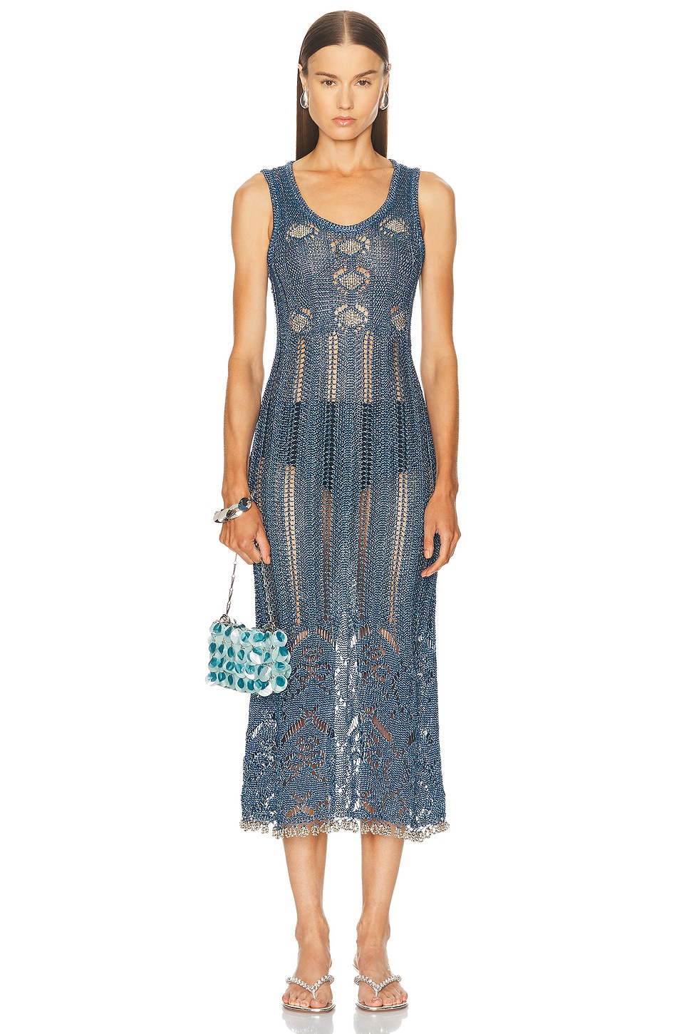 Платье из люрекса с кружевом Rabanne, Turquoise
Платье из люрекса с кружевом Rabanne, Turquoise